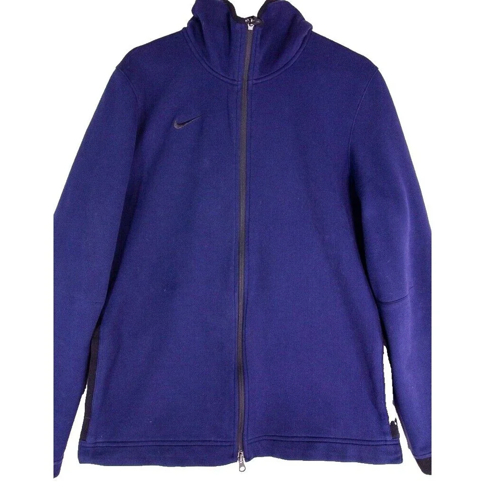 Nike Dri-Fit Mens Basketball Full-Zip Hoodie Navy Blue Large
